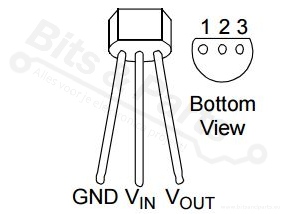 Spanningsregelaar 3,3V / 250mA Low-drop (LDO) MCP1702-3302ET